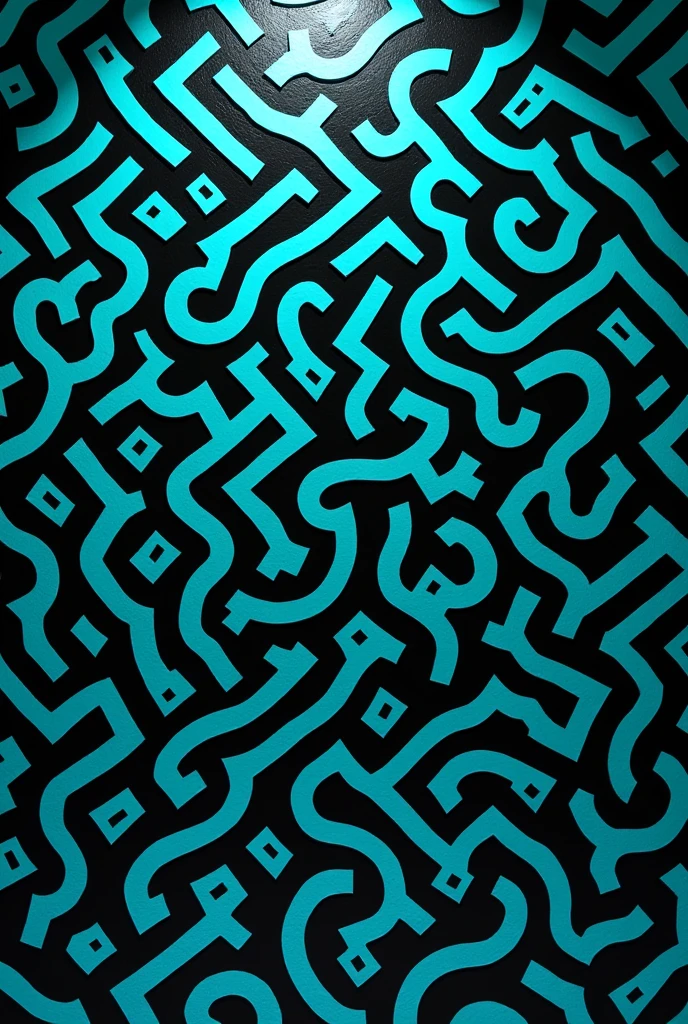 Confused wallpaper black and mint blue 
