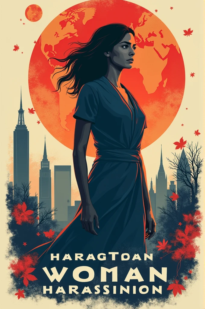Poster design on to Stop Women Harrasment worldwide in English language