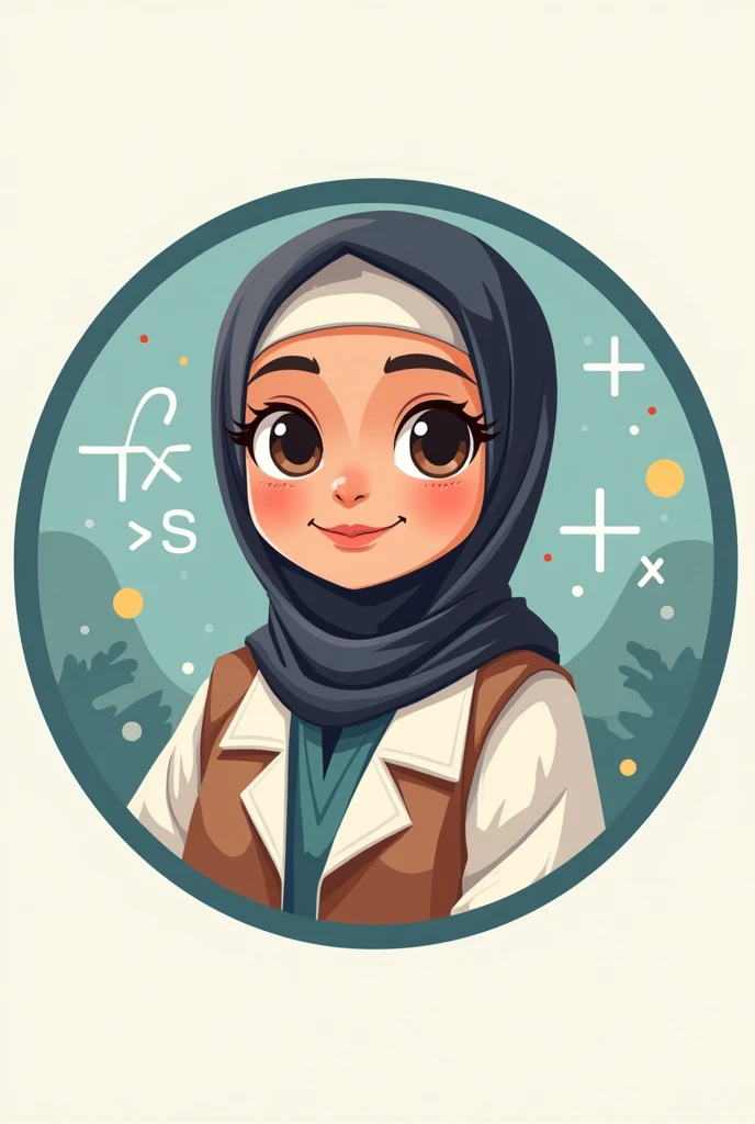 Logo in circle for school Kids muslim girl
expert in multiplication table which called doctor multiplication
