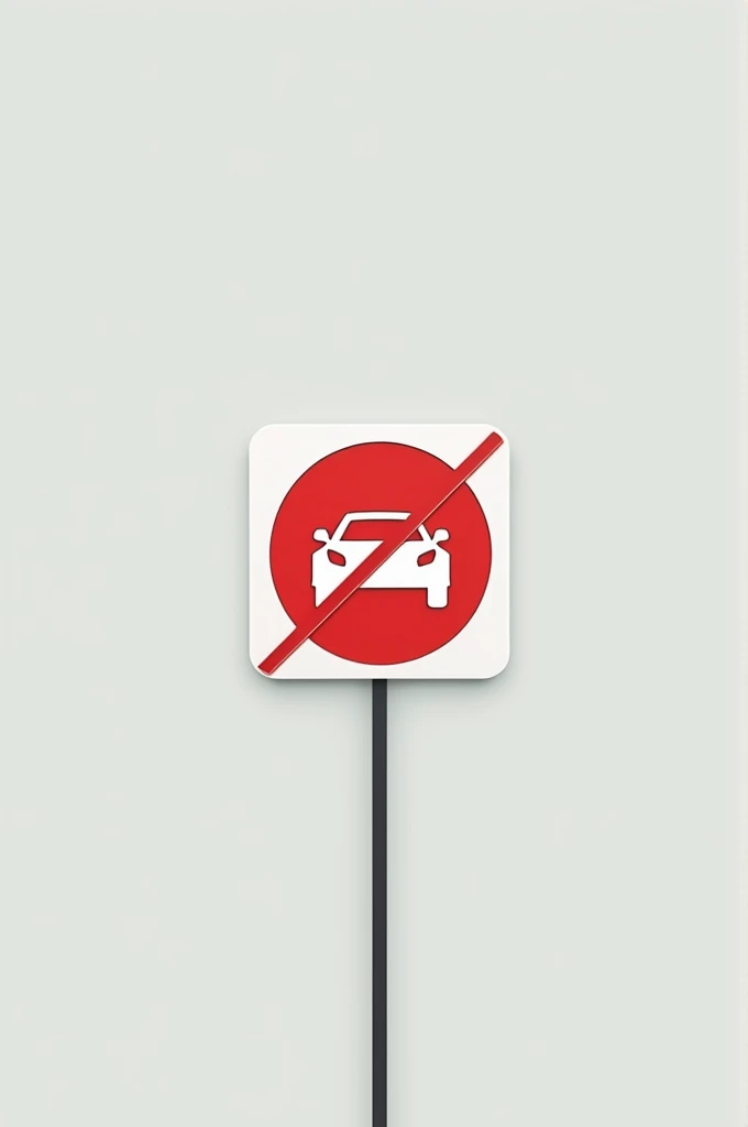 Generate a flat style photograph that shows a prohibited parking sign