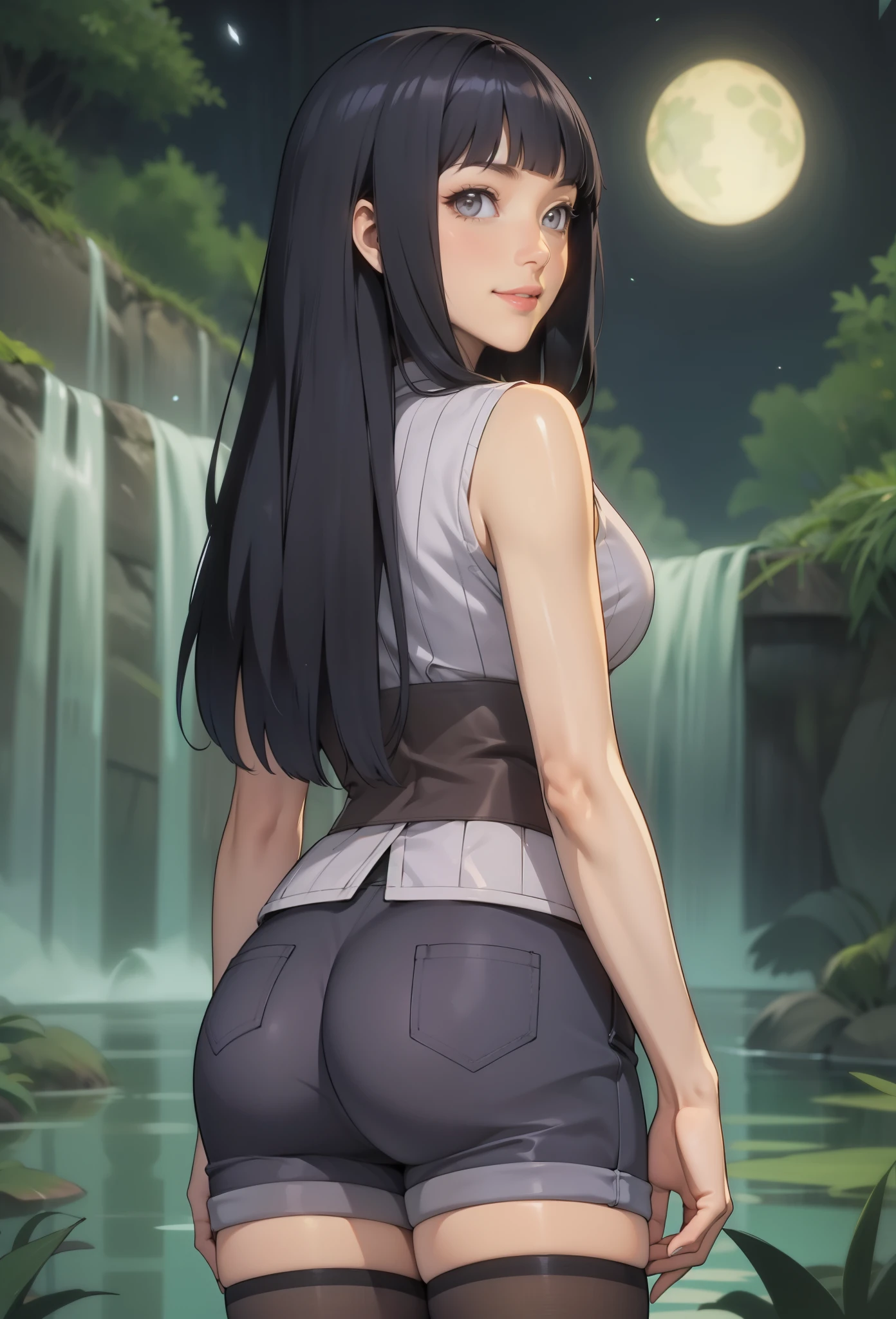 perfect eyes:1.2, detailed eyes:1.4, smile, brush, shy, hyuugahin, light gray top, white eyes, pearl eyes, "black long hair", 1girl, blunt bangs, cowboy shot, 1girl, solo, (masterpiece:1.6, best quality), 8k, insane details, intricate details, hyperdetailed, hyper quality, high detail, ultra detailed, professional, HDR, ray tracing reflection, cinematic lighting,
