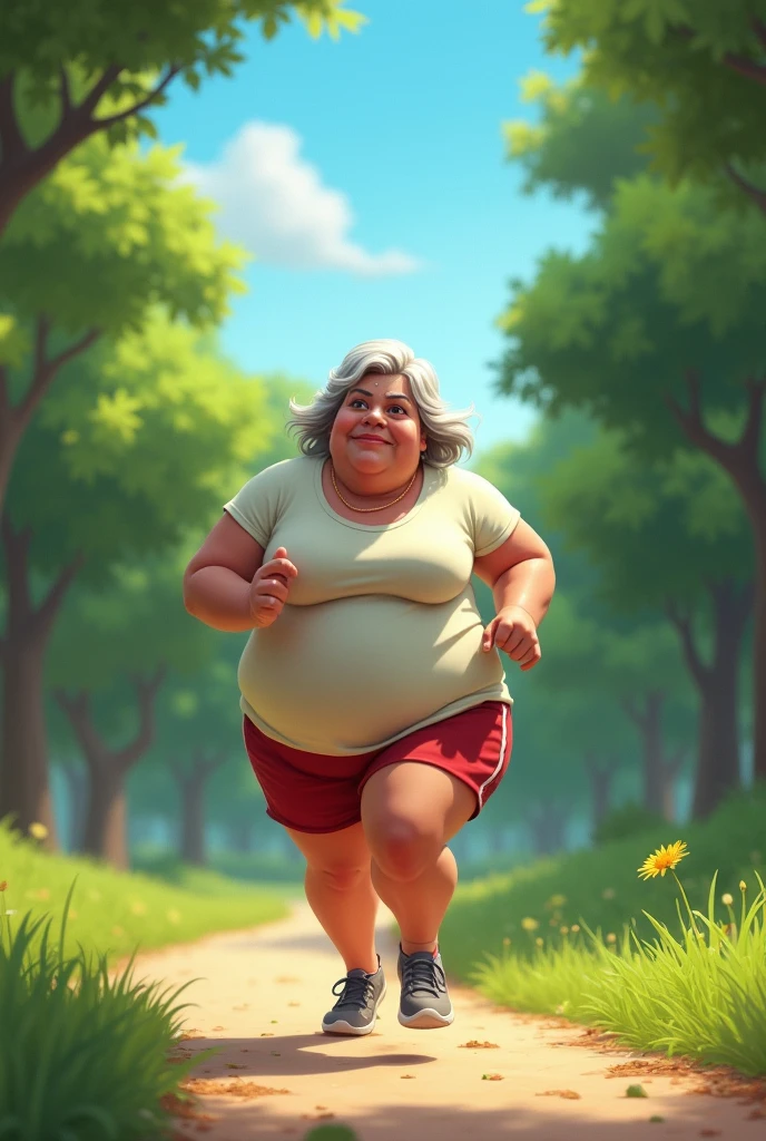 fat woman running