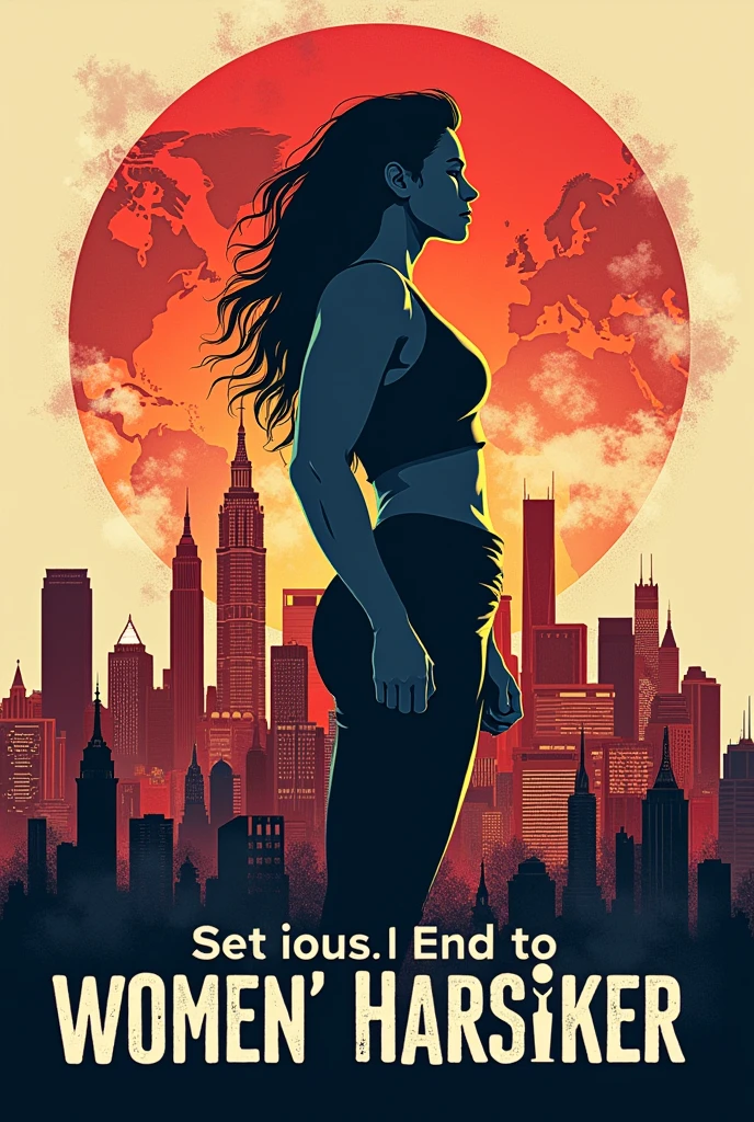 Poster On Stop Women Harrasment Worldwide in English language