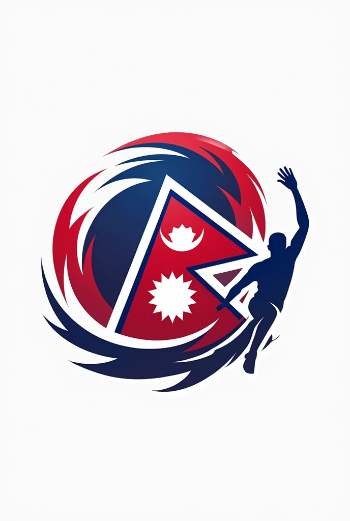 Create a Sports Passion Nepal Logo with flag of nepal like a organisation  