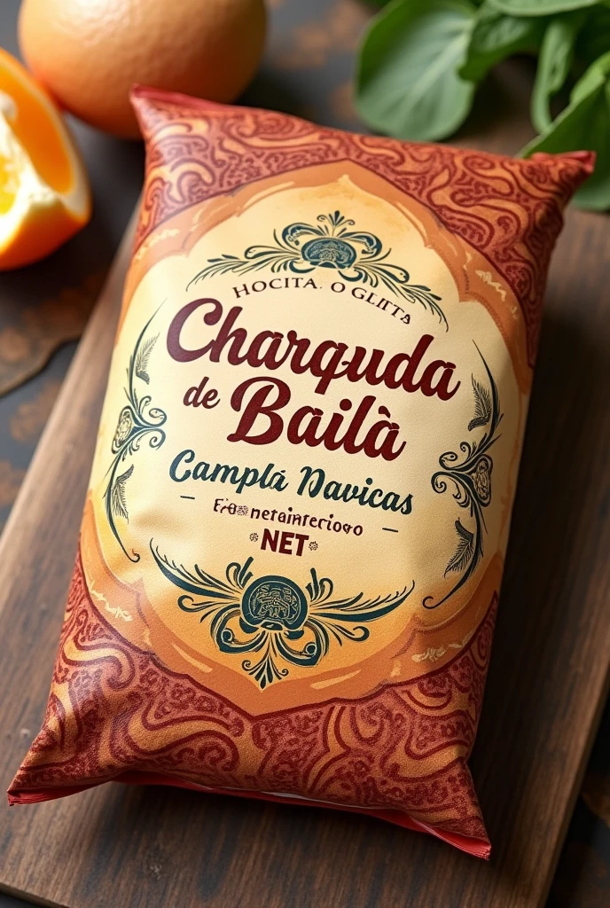 A label with the name of ONE OF THESE! In Spanish from a package, containing net weight of 80g. I want an original design 