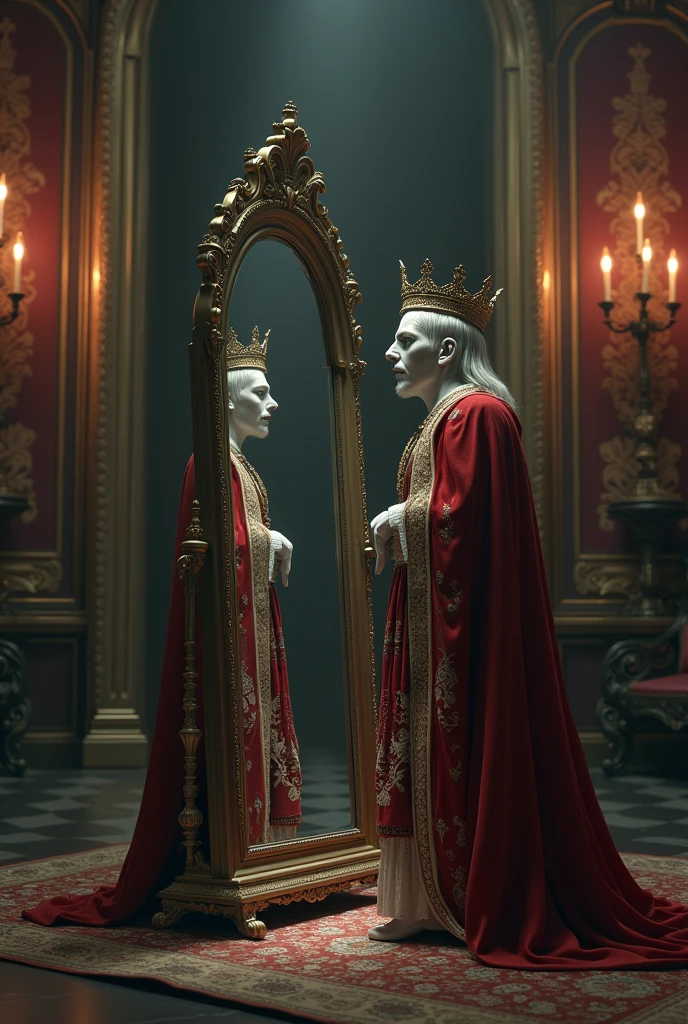 Image of a pawn that looks at itself in a mirror and is a king