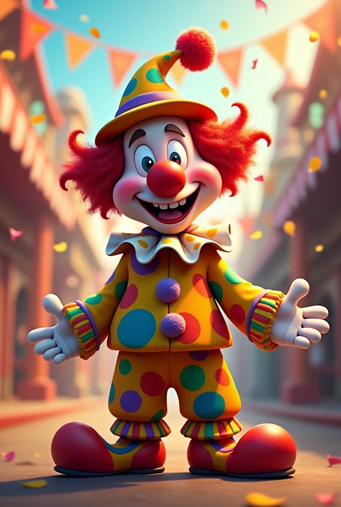 A funny man wearing Clown dress 