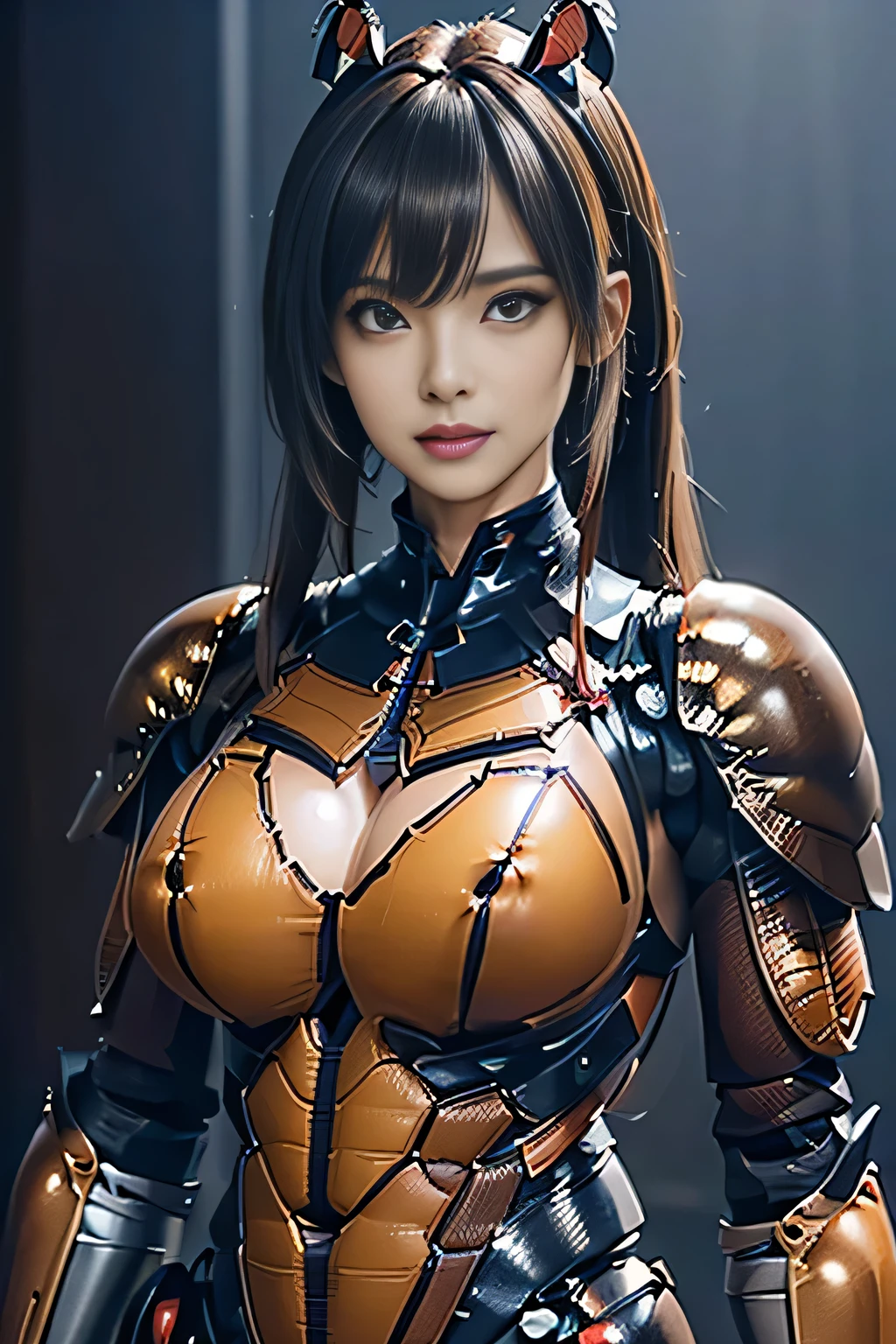 (high resolution,masterpiece,best quality,extremely detailed CG, anime, official art:1.4), realistic, photo, amazing fine details, all intricate, gloss and shiny,awesome many layers, 8k wall paper, 3d, sketch, kawaii, illustration,( solo:1.4), perfect female proportion,villainess, (fusion of dark brown cockroach and lady:1.4), (brown cockroach form lady:1.2), (brown cockroach lady:1.2), (fusion:1.2), (solo:1.4), (evil smile:1.2), muscular, abs, (cockroach brown exoskeleton bio insect suit:1.4), (cockroach brown exoskeleton bio insect armor:1.2), (brown transparency cockroach wing:1.4), (brown cockroach antennae:1.3),