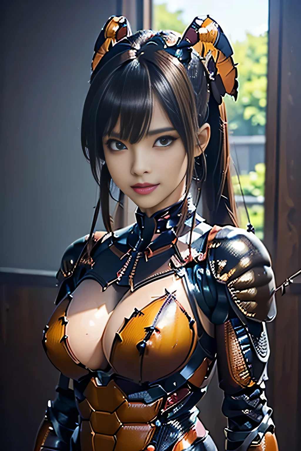 (high resolution,masterpiece,best quality,extremely detailed CG, anime, official art:1.4), realistic, photo, amazing fine details, all intricate, gloss and shiny,awesome many layers, 8k wall paper, 3d, sketch, kawaii, illustration,( solo:1.4), perfect female proportion,villainess, (fusion of dark brown cockroach and lady:1.4), (brown cockroach form lady:1.2), (brown cockroach lady:1.2), (fusion:1.2), (solo:1.4), (evil smile:1.2), muscular, abs, (cockroach brown exoskeleton bio insect suit:1.4), (cockroach brown exoskeleton bio insect armor:1.2), (brown transparency cockroach wing:1.4), (brown cockroach antennae:1.3),