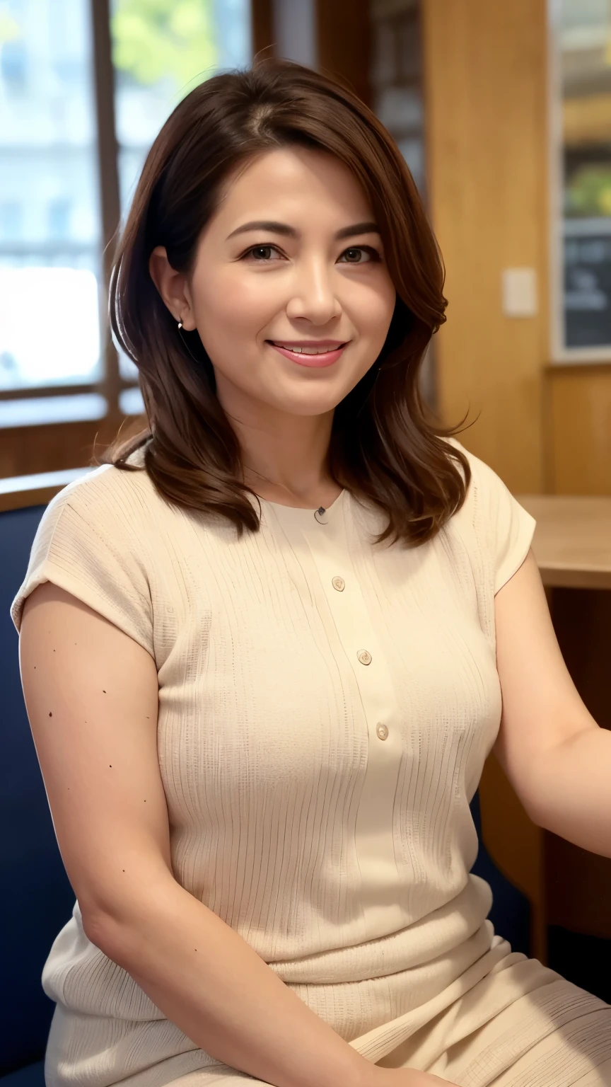 Standing in the park, Wrinkles around the eyes, Smiling with teeth showing, Plain short-sleeved clothing, senior citizen, Draw lips correctly, Red lipstick, No discomfort, 16K, Highest quality, Very detailed, Realistic, Very detailed肌, (Japanese), (alone), 100 years old, Large Breasts, , Glamour, sexy, Chromo White Skin, Staring straight ahead,