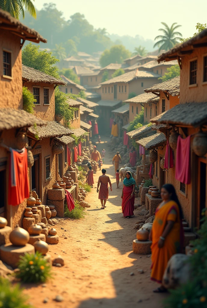 panting Indian village 3d