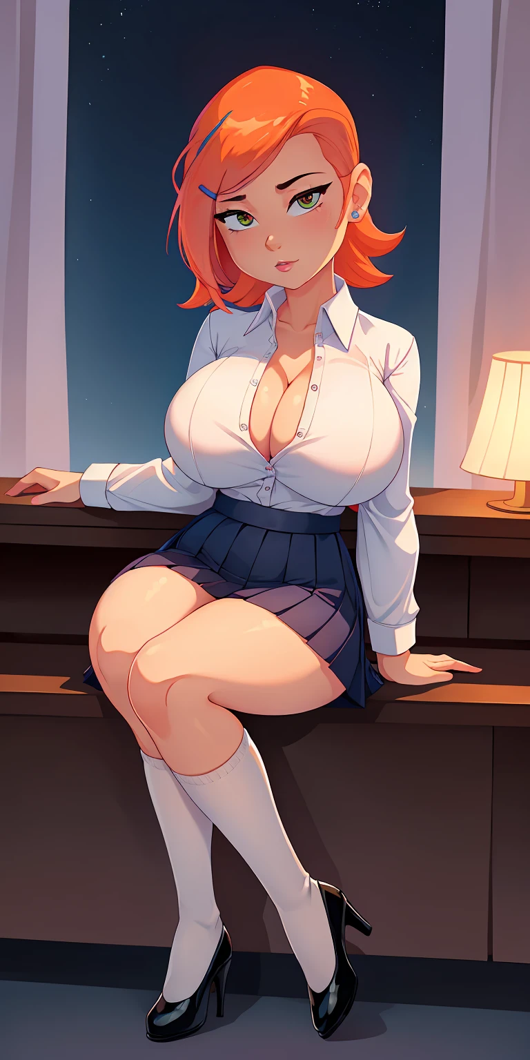 Redhead Black woman short hair  in a sexy secretary uniform(white shirt and black skirt ) having sex with raikage (black man) ,black woman and man office sex ,2 character,stealth sex ,behind the waal,milf ,big breast,porn scene ,nsfw,doggy style sex ,Naruto karui akimichi 