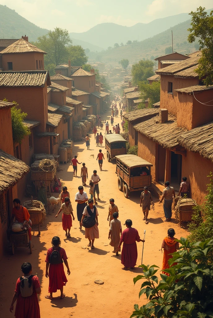  panting Indian village 4k