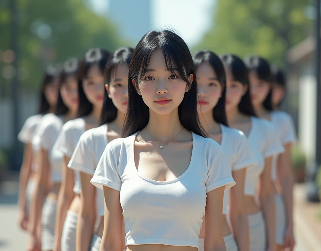 (Japanese Clone-girls=Myself), (Super Best masterpiece Clone-girls Raw Photography Art), (16K, Highest quality, Ultra-high resolution, RAW Photos), (It&#39;s so unrealistic., With unparalleled depiction, With an unfathomable sight, An unprecedented and shocking worldview, Clone-girls: In a world of mass reproduction, Ultra-realistic), (Japanese Girls, Sasaki Nozomi, 26yo, Small face, Thick black hair, long hair, Dark Eyes, Mature face, Cute Smile, Smiling face, A gentle gaze, Very pleasant look), (Very beautiful detailed girls, Accurate body structure, Accurate body movements, Very detailed body, (Super big breasts, Large bulge of ample breasts)), (Summer casual clothes, Short sleeve, mini skirt, hour々I can see your pants, Cleavage Emphasis, Emphasise the fullness of your breasts), (Very detailed, Myself cloning, Depiction of splitting oneself, 1Myself girl→1,000,000,000,000,000,000,000,000,000,000Myself cloning girls), (Very detailed and intricate, Myself clone-girlsから, Myself&#39;s body is multiplying, A perfectly matched depiction, (In the same female body,With the same face, With the same hairstyle, In the same clothes, At the same height, 同じSuper big breasts)), (1,000,000,000,000,000,000,000,000,000,The number has increased to over 10,000.), (Myself girls only)