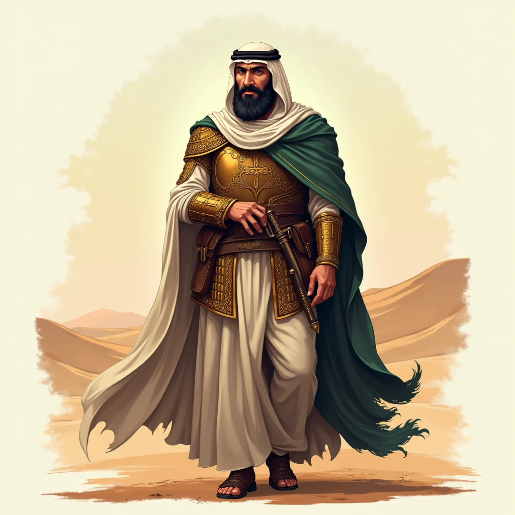 make a logo of muslim commander. Khalid Al Walid