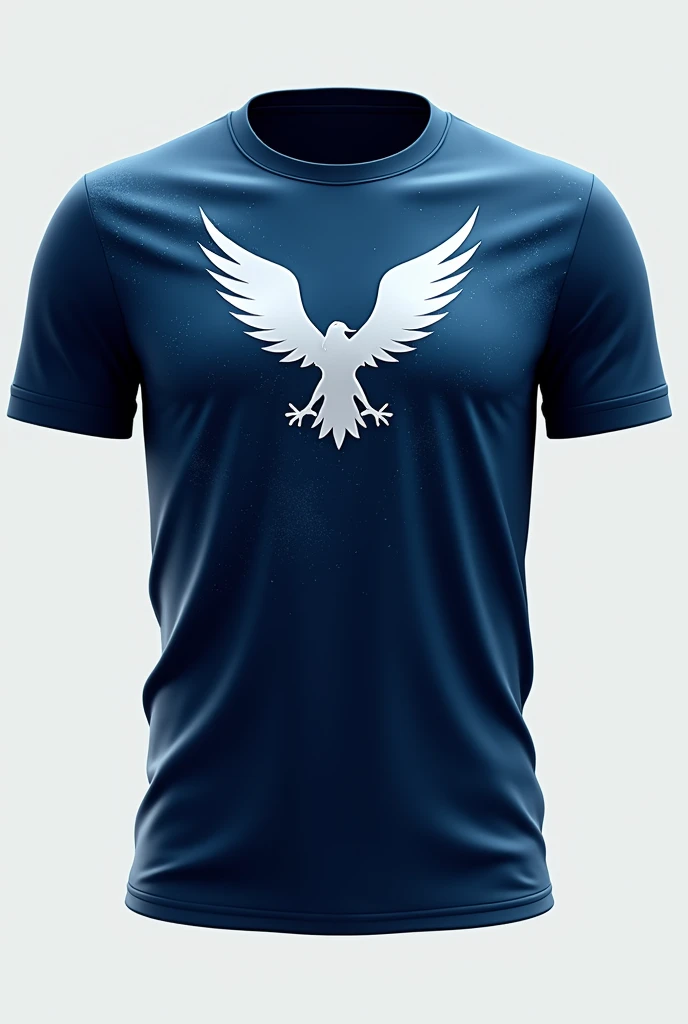 Make an Atlanta City Sports Shirt with Dark Blue and Light Blue Colors, with a minimalist eagle in detail