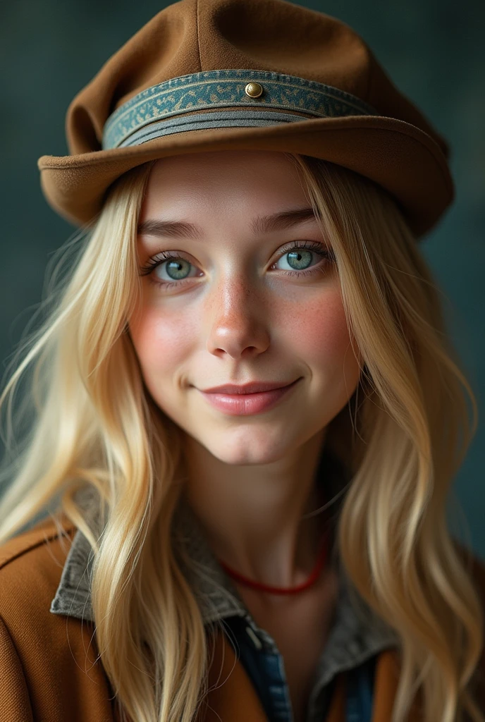 Addson Hart's Appearance
**hairs:** Addson has blonde hair, long and smooth, that fall softly on the shoulders. He often wears a headband or a fedora to give his look a vintage touch., in addition to keeping the hair well cared for and shiny.
**muka:** Your face is oval, with soft features and fair skin. He has expressive blue eyes that convey his creativity and curiosity.. A friendly and engaging smile completes your appearance., making people feel comfortable around you.