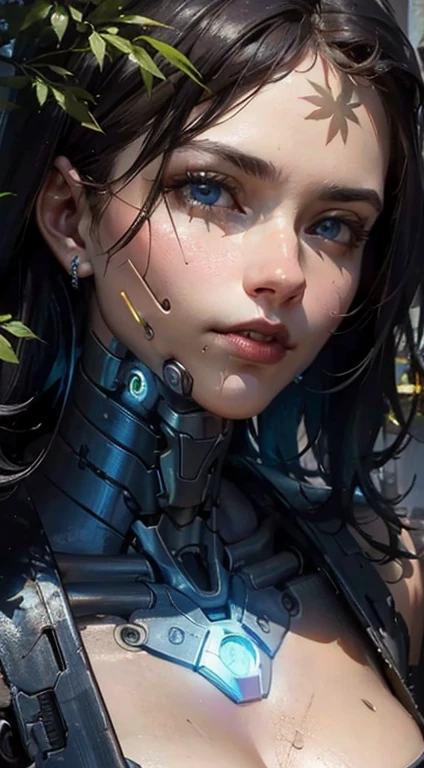 (La Best Quality,A high resolution,Ultra - detailed,actual),Ariana Grande is a robot with a plant on her head, (friendly cyborg girl with flowers and plants :1.4) , Portrait of humanoid woman, Beautiful white cyborg girl, portrait of an android woman, (cyborg vegetable mechanical foliage :1.4) , Portrait of a futuristic robot, (hermosa chica cyborg white :1.4) , android woman portrait, beautiful female cyborg, beautiful and seductive female cyborg, (cyberpunk in the cyborg foliage :1.4) , (perfect cyborg woman), More detailed 8K.unreal engine:1.4,UHD,La Best Quality:1.4, photorealistic:1.4, skin texture:1.4, masterpiece:1.8,first work, Best Quality,object object], (detailed face features:1.3),(The correct proportions),(Beautiful blue eyes:1.4 ),  (cowboy pose),(Ruined dungeon ruins background:1.4 ), (Perfect anatomy :1.4),( cinematic lighting :1.4) 