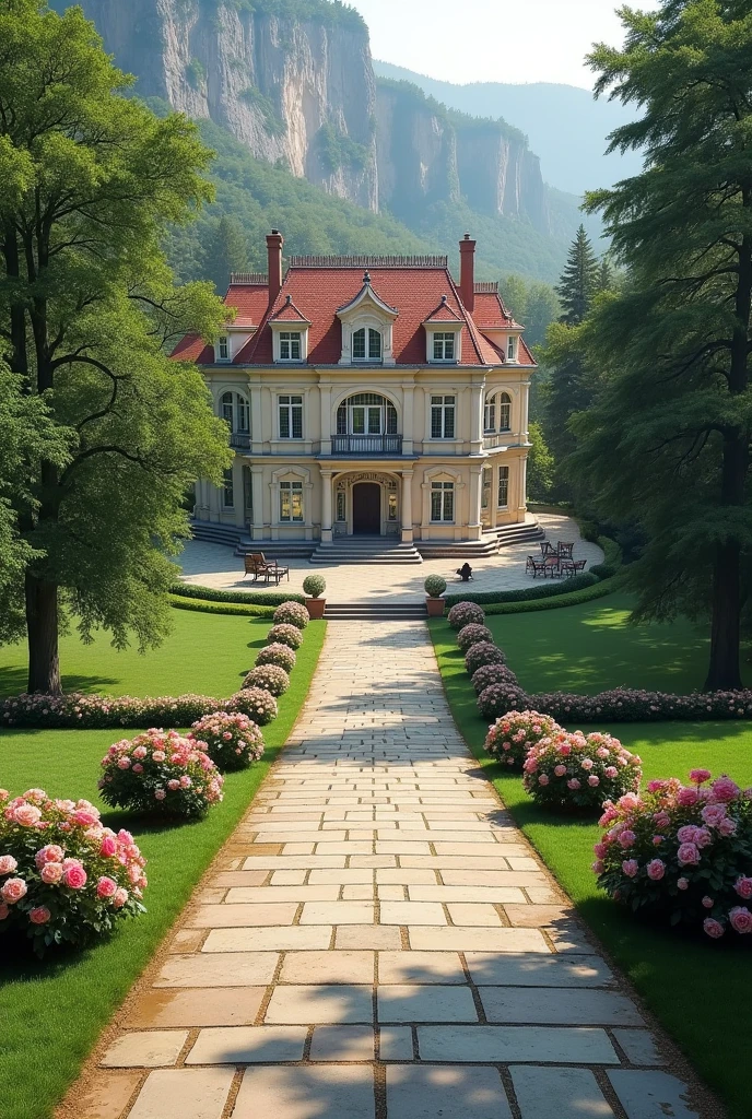 La Jeep remonta une allée de terre plate bordée d’arbres d’alignement et de rosiers. Ceux que ma mère avait planté, après la construction du manoir, fleurissaient au moins deux à trois fois par an : rose, blanc, rouge, il y en avait de plusieurs couleurs.
Ce ne fut qu’au bout de cinq cents mètres que j’aperçus l’immense château familial, bâti à quelques centaines de mètres d’une gigantesque falaise de roches gris clair.
Comme toujours, la beauté de cette demeure m’ébahit.
Le bâtiment principal était composé de trois ailes en angle droit et de deux pavillons externes. L’annexe, qui avait été rajoutée cinquante ans après la construction, était une troisième bâtisse de trois niveaux reliés au reste par une grande tourelle et un couloir extérieur. Mon père en avait profité pour ajouter un patio, une pergola et un coin grillade. Avec ses murs de briques beiges, son toit de tuiles rouge et ses baies vitrées, elle alliait l’ancien et le moderne.
Sur la place centrale, située au cœur des bâtiments, on y avait aménagé une terrasse où nous déjeunions à chaque fois que le temps le permettait. 
La rambarde longeait les bâtiments jusqu’à la rampe à deux niveaux, qui donnait en contrebas sur une grande piscine de deux cents mètres.
Les transats avaient été rangé et les fauteuils du coin canapé avaient été rabattus contre la table. Tous les soirs, les employés s’assuraient de protéger le mobilier au cas où une averse s’abattrait dans la nuit. A Skadar, le temps était très changeant.


