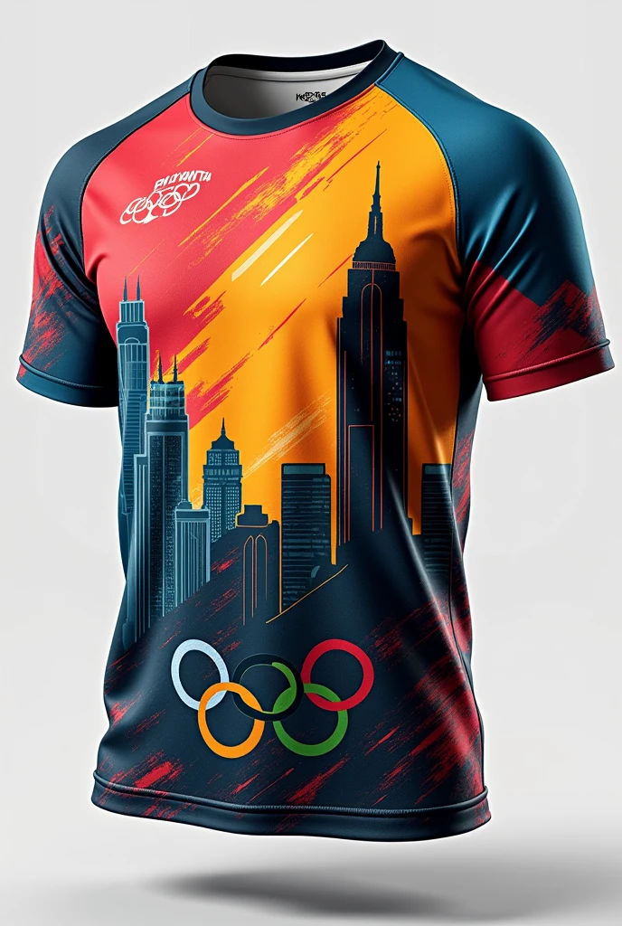 make a sports shirt with designs of the atlanta olympic city 
