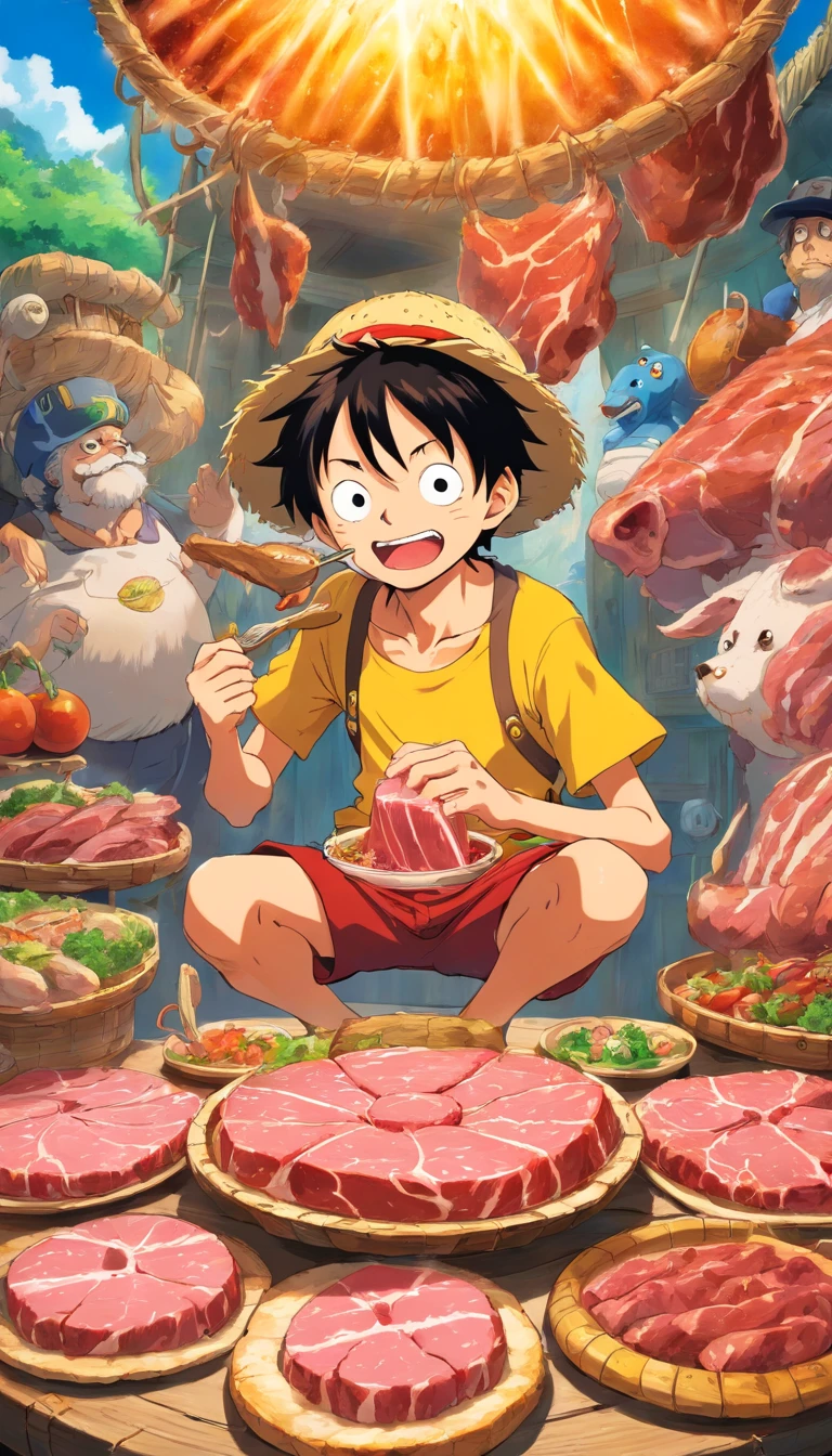 Luffy、Eat a lot of meat 