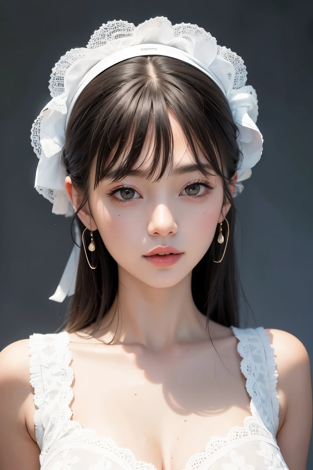 (masterpiece, Highest quality),one person&#39;s, alone, Black-haired, scarf, Have, Realistic, Realistic, Looking at the audience, Light-coloured black eyes, Short brunette bob, Brown coat, Winter clothes, White headscarf, lips, prohibit, Plein Air, Mouth closed, Upper Body、Big eyes、eyelash、((Beautiful scenery of sparkling snow、Large snowflake motif、Beautiful snowy scenery without people))、(((Short bob hair with bangs、Shiny Hair、Big eyes、large full chest、Highlights the eyes、Gazing at the audience、Beautiful beauty、Listen carefully、Long neck、Laugh a little、Please close your mouth and laugh、Ideal body type)))、{Huge|big|Hugeな|Mega} chest:2, chestの谷間:2、