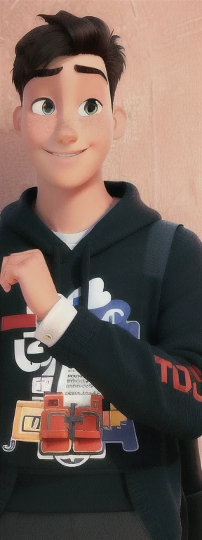 A dark-haired boy in the Disney Pixar style, high qualiy, best qualityer
