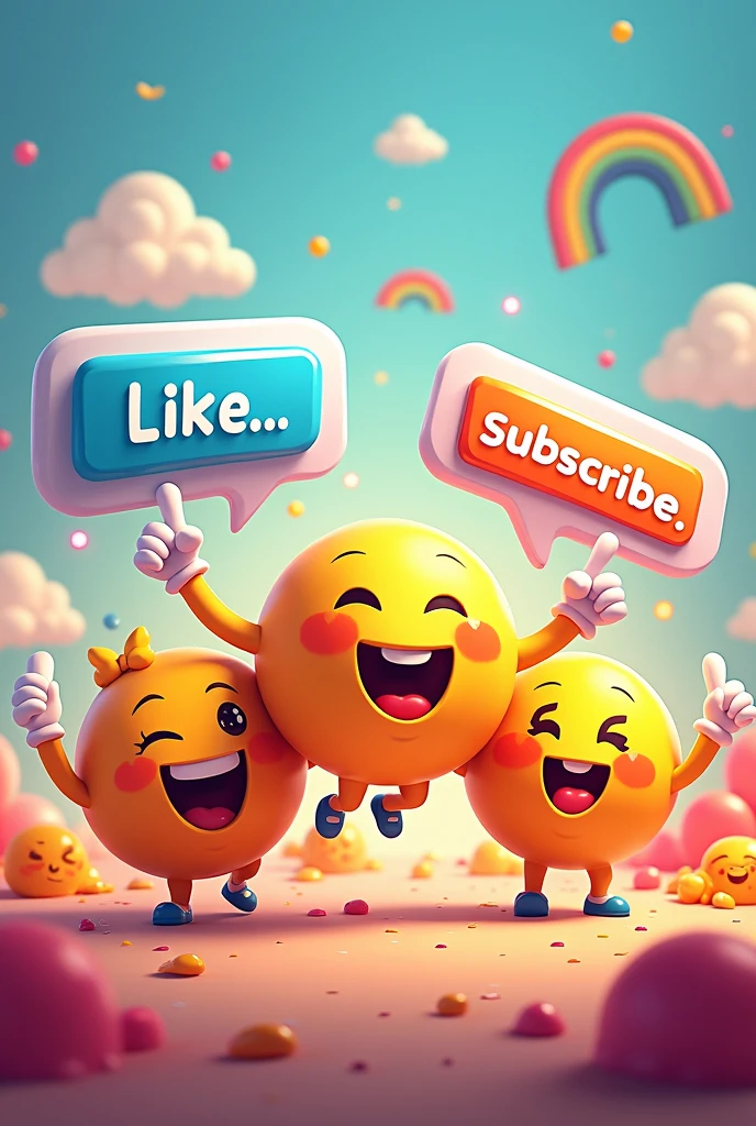 Like, Share & Subscribe emojis