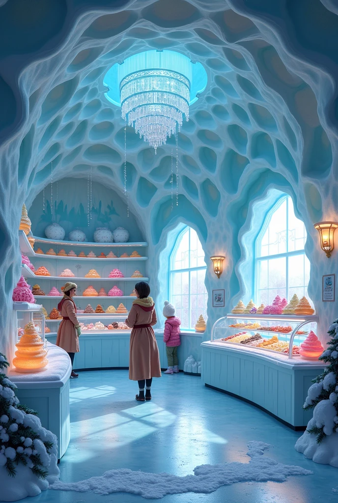 Iglu concept for ice cream parlor 
