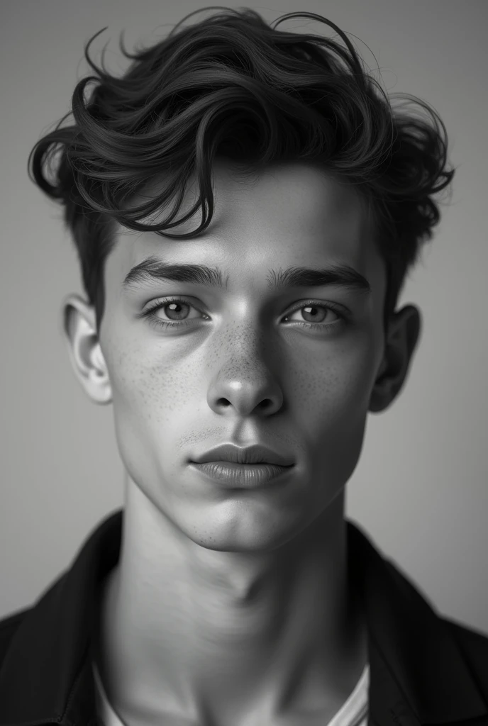  a 20 year old german boy simple black and white