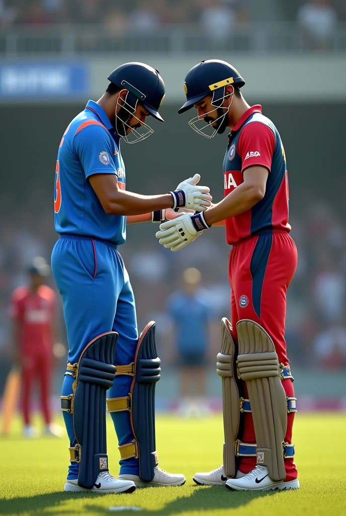 Ms dhoni touching virat kohli feet