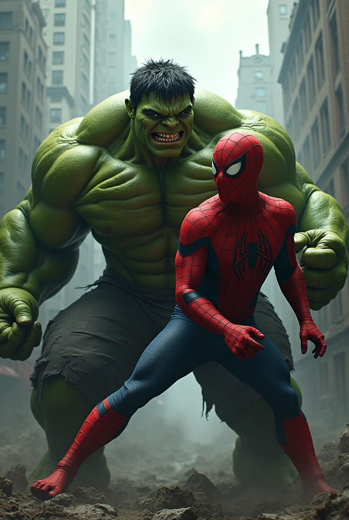 Spider man angry with hulk low blow oh oh oh oh how nice