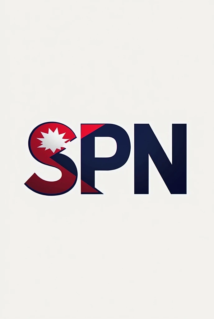 Create a SPN text Logo with flag of nepal like a organisation  