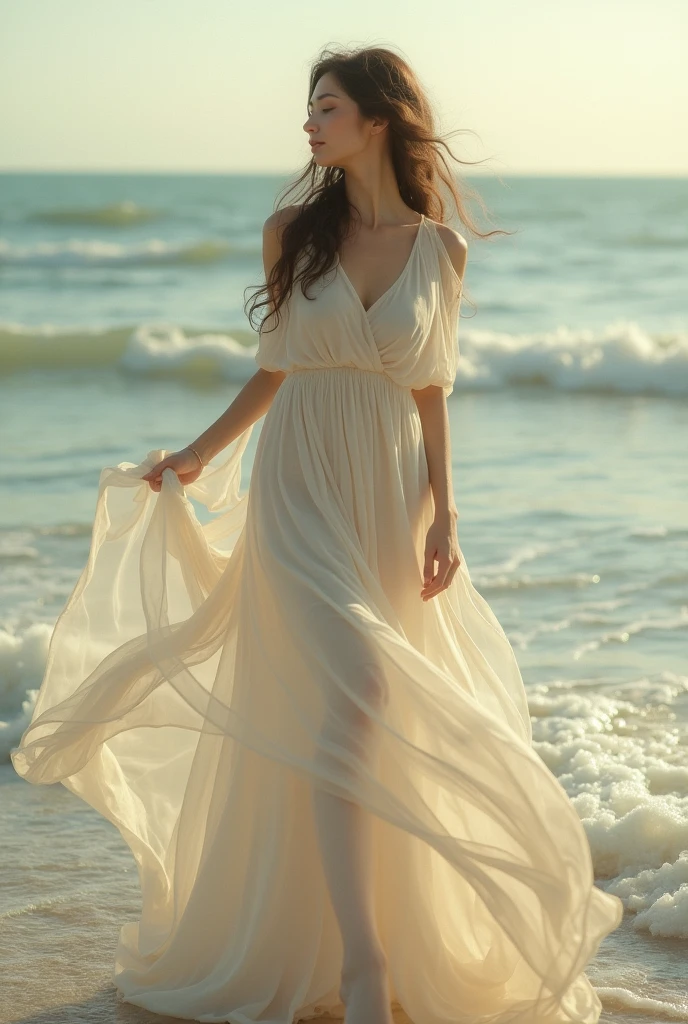 most beautiful thing, She is more full of grace, , that comes and goes In a sweet swing towards the sea