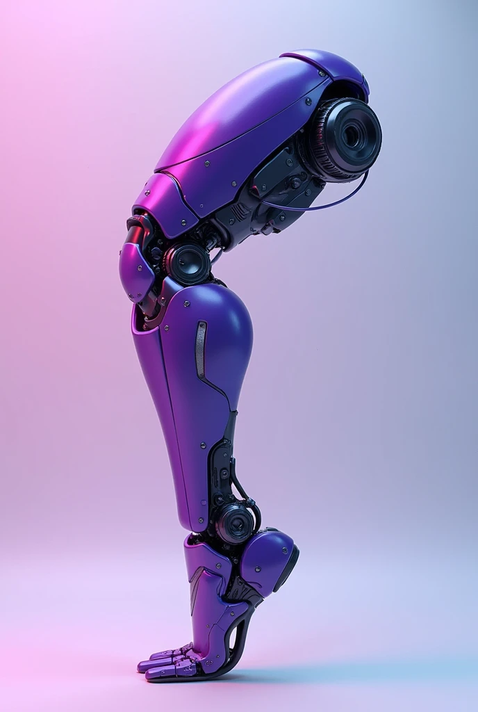 An image of a robotic prosthesis as a logo design with purple colors 