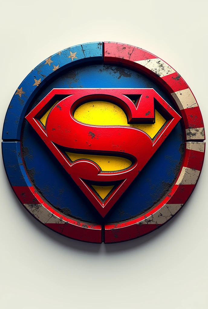 logo shape circle , malaysia flag collab with superman