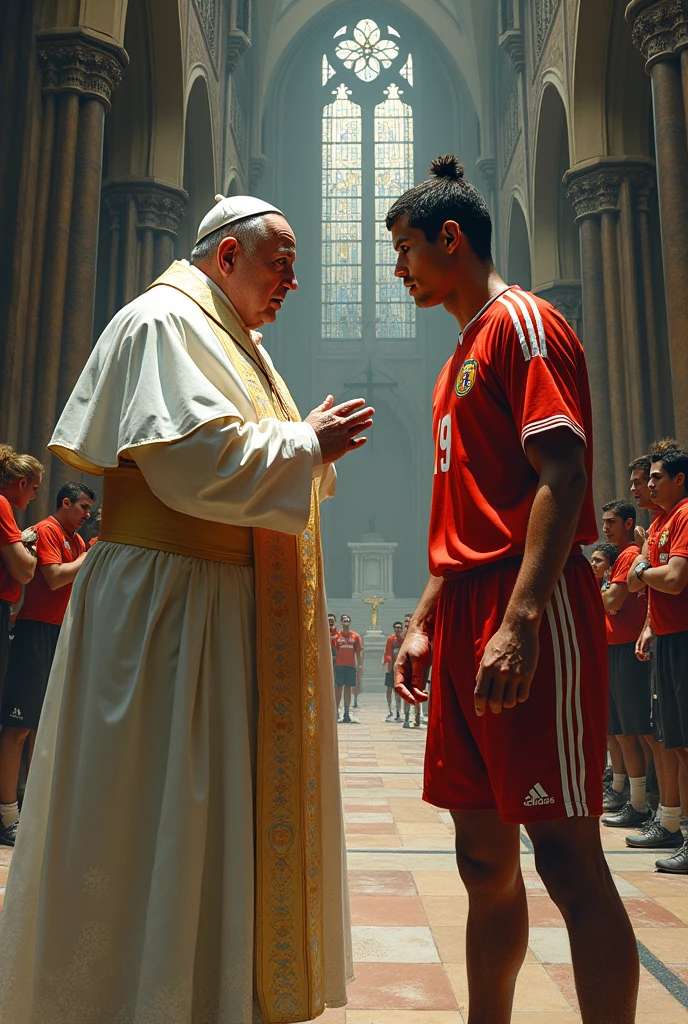 Pope fighting with cristiano Ronaldo