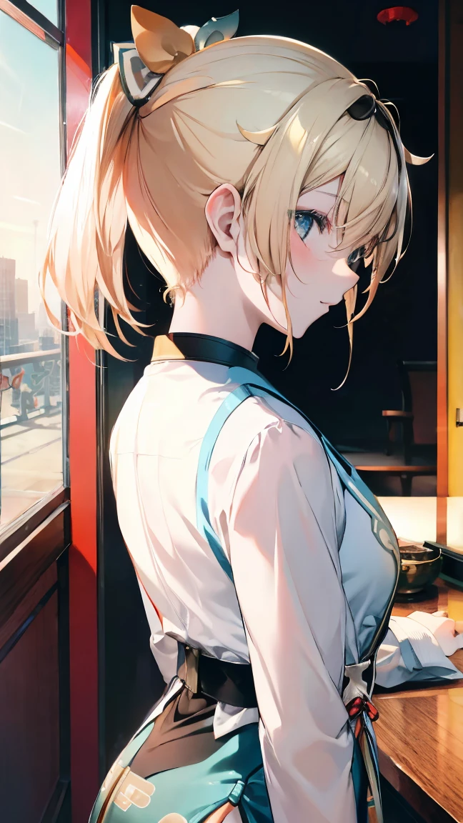 Qipao,China Hotel,Blonde,ponytail