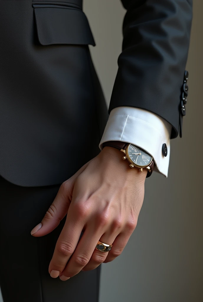 elegant man's hand with his clothes