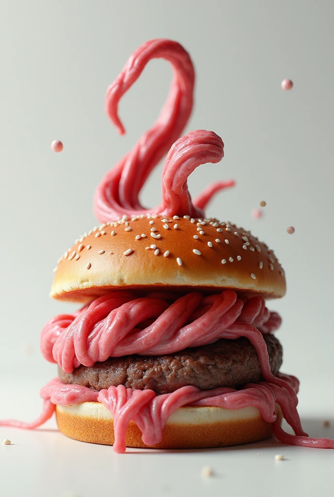 Flow name made of meat inside the burger 

