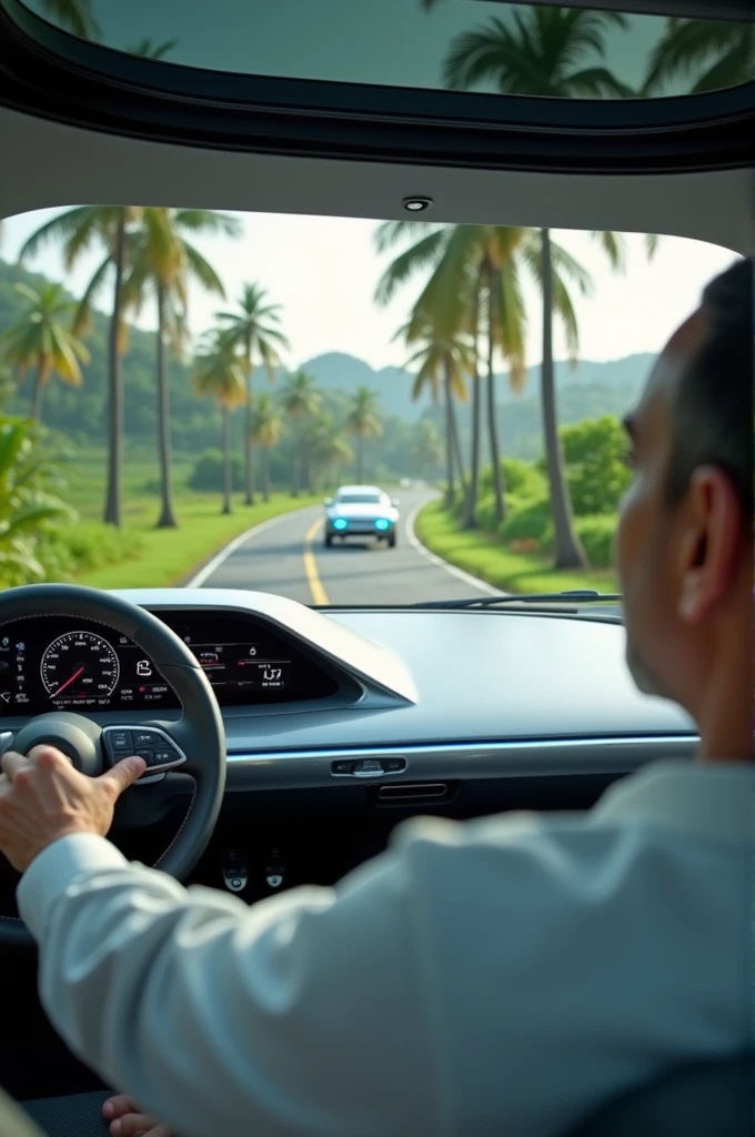 Man in Kerala driving hyrider car
