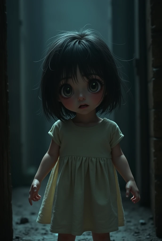 A scared girl