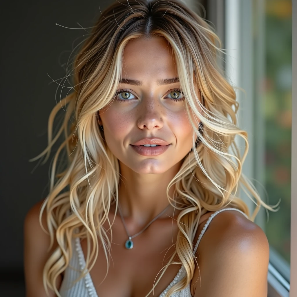 blonde face woman