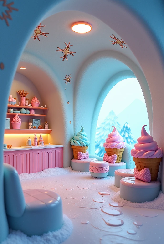 Furniture for ice cream parlor iglu concept

