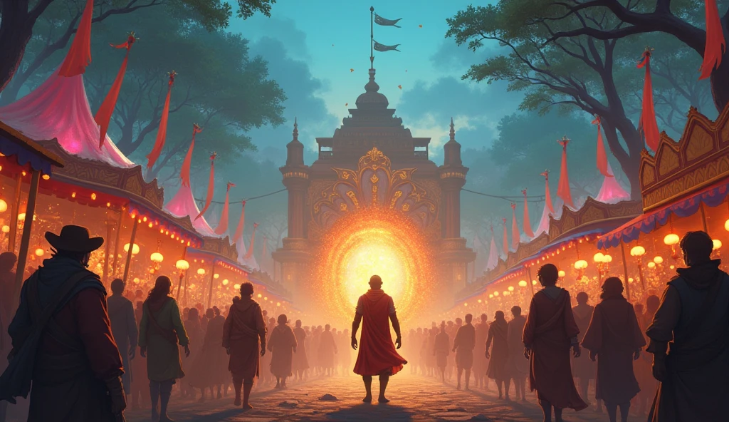 **One day, a big fair was held in the village. Deepak went to the fair and saw a magical stone there. This stone had the power to fulfill any wish, but there was a condition: he had to pass a difficult test to get it. Deepak thought, ‘I don’t need this stone, why should I work hard?’**