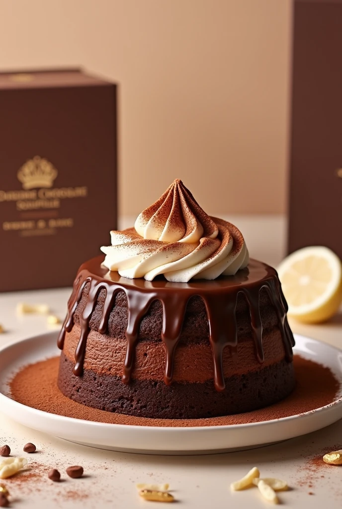 chocolate soes cake poster in packaging for sale 