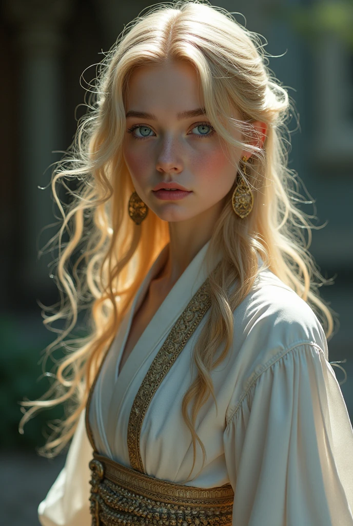 blond,woman,Childlike,Grandmaster,Blue Eyes,Good figure,20 years old