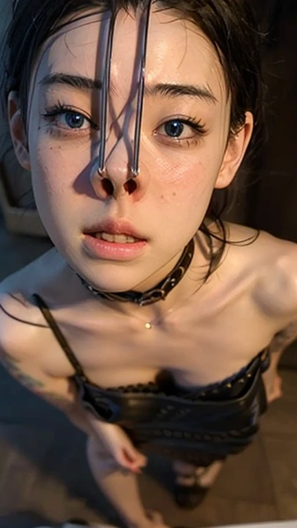  (Sabrina Carpenter, bdsm, bondage, drool dripping, drool dangling, ballgag) cleavage, 8k, drool all over chest, drooling, realistic, dripping wet, medium breasts, drool all over face, corset, perfect body, smooth skin, pleading eyes, lots of drool, sweating, saliva on face, exact likeness, 