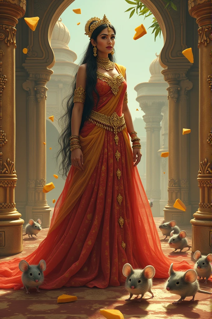 Make the combined image of the Indian queen movie and who moved my cheese book