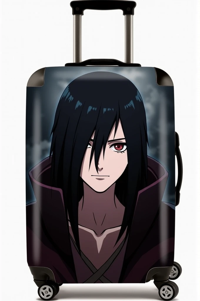 A trolley bag having Itachi uchiha as design